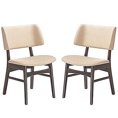Modway Vestige Linen Dining Side Chair Walnut Beige EEI 2024 WAL BEI SET