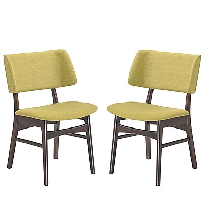 Modway Vestige Linen Dining Side Chair Walnut Green EEI 2024 WAL GRN SET
