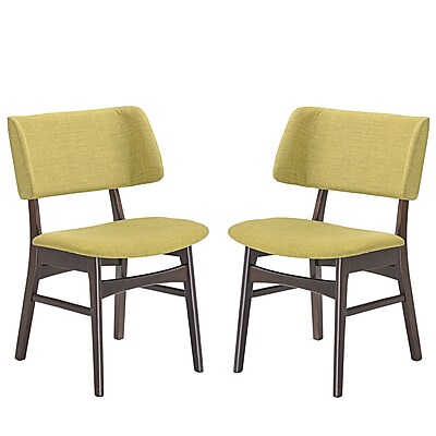 Modway Vestige Linen Dining Side Chair Walnut Green EEI 2024 WAL GRN SET