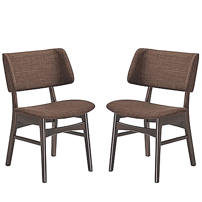 Modway Vestige Linen Dining Side Chair Walnut Mocha EEI 2024 WAL MOC SET