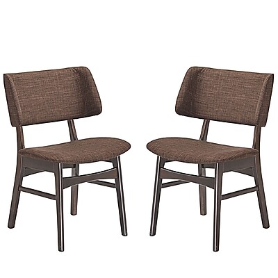 Modway Vestige Linen Dining Side Chair Walnut Mocha EEI 2024 WAL MOC SET