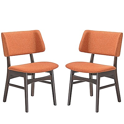 Modway Vestige Linen Dining Side Chair Walnut Orange EEI 2024 WAL ORA SET