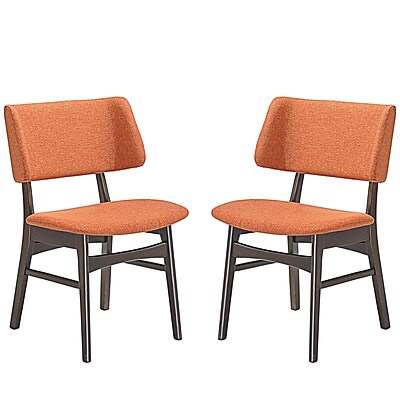 Modway Vestige Linen Dining Side Chair Walnut Orange EEI 2024 WAL ORA SET