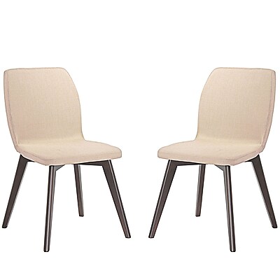 Modway Proclaim Linen Dining Side Chair Walnut Beige EEI 2059 WAL BEI SET