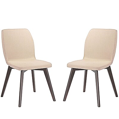 Modway Proclaim Linen Dining Side Chair Walnut Beige EEI 2059 WAL BEI SET
