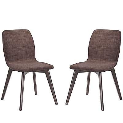 Modway Proclaim Linen Dining Side Chair Walnut Mocha EEI 2059 WAL MOC SET