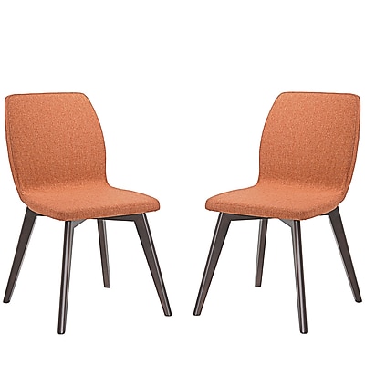 Modway Proclaim Linen Dining Side Chair Walnut Orange EEI 2059 WAL ORA SET