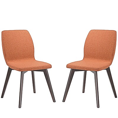 Modway Proclaim Linen Dining Side Chair Walnut Orange EEI 2059 WAL ORA SET
