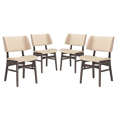 Modway Vestige Linen Dining Side Chair Walnut Beige EEI 2062 WAL BEI SET