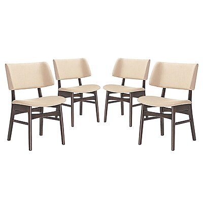 Modway Vestige Linen Dining Side Chair Walnut Beige EEI 2062 WAL BEI SET