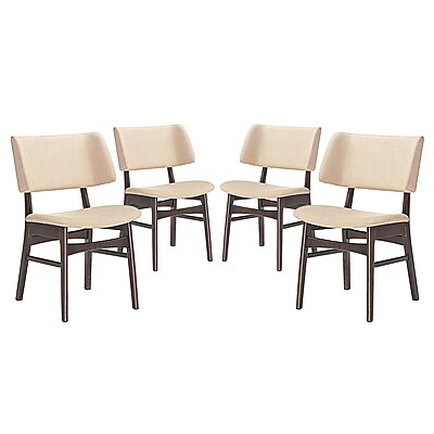 Modway Vestige Linen Dining Side Chair Walnut Beige EEI 2062 WAL BEI SET