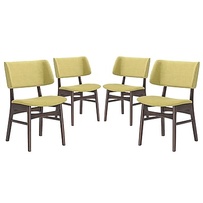 Modway Vestige Linen Dining Side Chair Walnut Green EEI 2062 WAL GRN SET