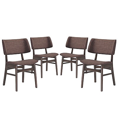 Modway Vestige Linen Dining Side Chair Walnut Mocha 1 EEI 2062 WAL MOC SET
