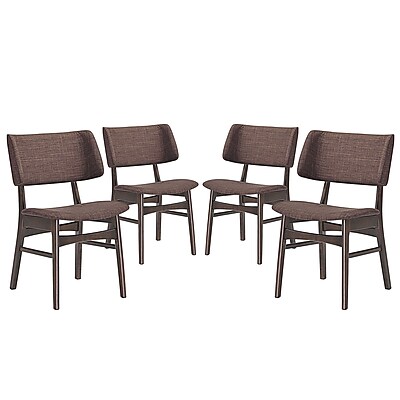 Modway Vestige Linen Dining Side Chair Walnut Mocha 1 EEI 2062 WAL MOC SET