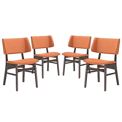 Modway Vestige Linen Dining Side Chair Walnut Orange 1 EEI 2062 WAL ORA SET