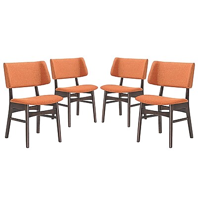 Modway Vestige Linen Dining Side Chair Walnut Orange 1 EEI 2062 WAL ORA SET