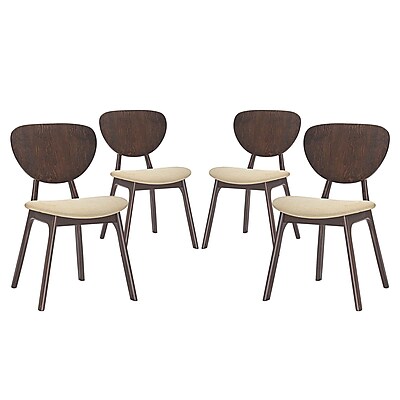 Modway Murmur Linen Dining Side Chair Walnut Beige EEI 2063 WAL BEI SET