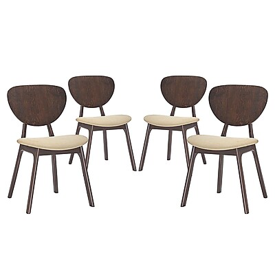 Modway Murmur Linen Dining Side Chair Walnut Beige EEI 2063 WAL BEI SET