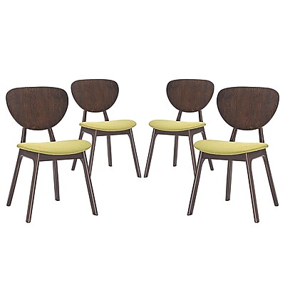 Modway Murmur Linen Dining Side Chair Walnut Green EEI 2063 WAL GRN SET