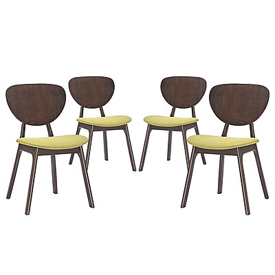 Modway Murmur Linen Dining Side Chair Walnut Green EEI 2063 WAL GRN SET