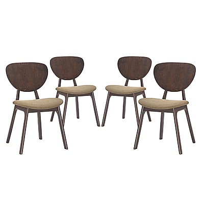 Modway Murmur Linen Dining Side Chair Walnut Latte 1 EEI 2063 WAL LAT SET