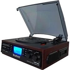 Boytone BT 19DJM C 3 Speed Record Turntable System with AM FM Radio Cherry Wood