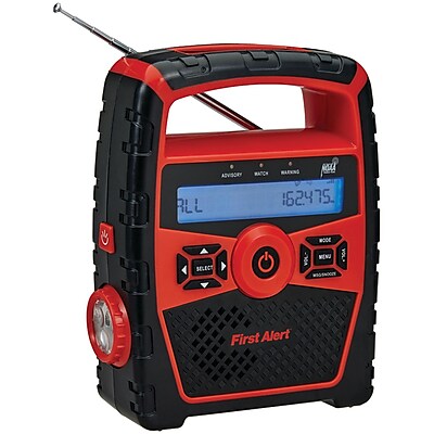First Alert Portable AM FM Weather Radio With Alarm Clock
