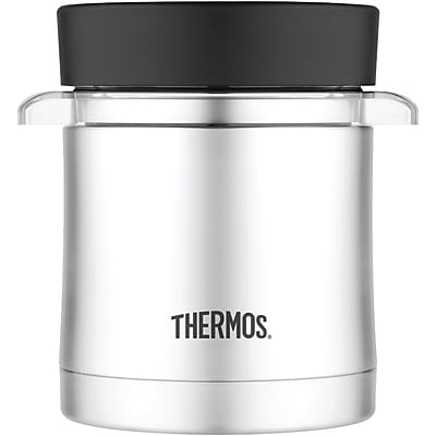 Thermos Stainless Steel Microwavable Food Jar With Stainless Steel Vacuum Insulated Sleeve 16oz