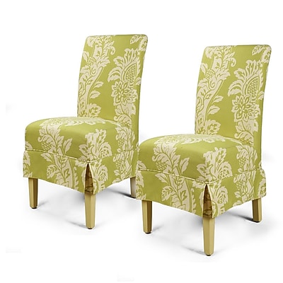 AdecoTrading Parsons Chair Set of 2 ; Green