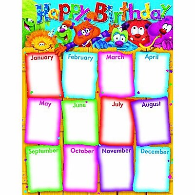 Trend Enterprises Furry Friends Happy Birthday Learning Chart