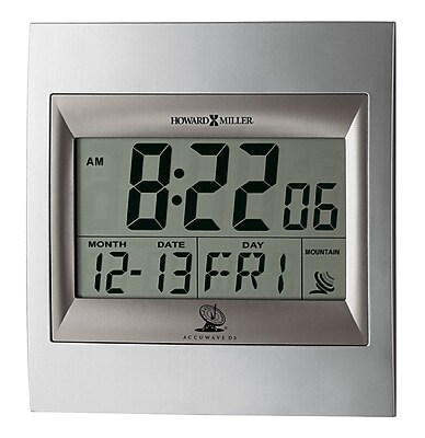 Howard Miller Radio Control TechTime II LCD Wall\/Table Alarm Clock