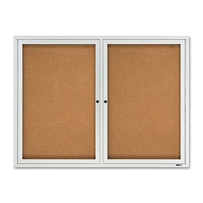 Quartet 4 x 3 Enclosed Cork Bulletin Boards with Aluminum Frame