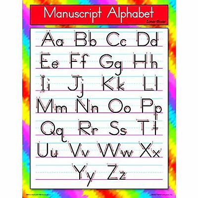 Trend Enterprises Manuscript Alphabet Zaner Bloser Learning Chart