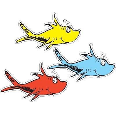 Eureka Dr. Seuss Toddler 6th Grades Paper Cut Outs One Fish Two Fish