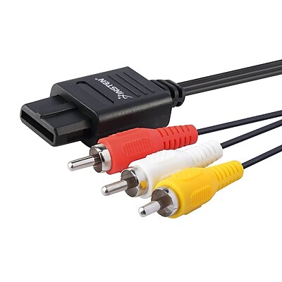 Insten 6 AV Composite Flex Cable For Nintendo 64 GameCube Black