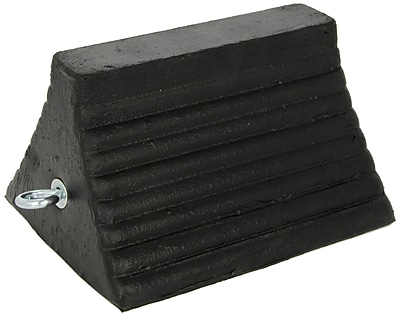 Checkers Roadblock Rubber Wheel Chock With Bottom Void Black