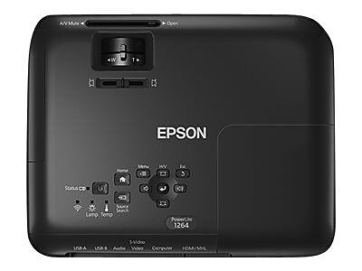 Epson PowerLite 1264 WXGA Wireless HD 3LCD Projector, Black