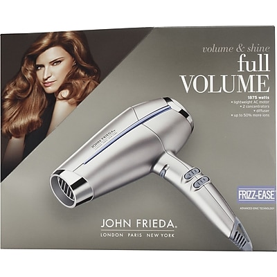 Conair John Frieda 1875 W Full Volume Ionic Hair Dryer, Silver (JF1R)