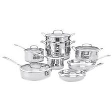 Cuisinart 13 Piece Contour Stainless Steel Cookware Set, Silver