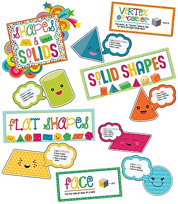 Carson Dellosa School Pop Shapes and Solids Grades K 2 Bulletin Board Set 110327