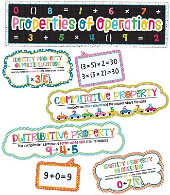 Carson Dellosa School Pop Properties of Operations Grades 1 4 Mini Bulletin Board Set 110332