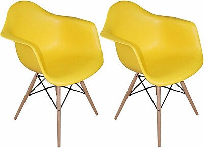 Mod Made Paris Tower Arm Chair Set of 2 ; Yellow
