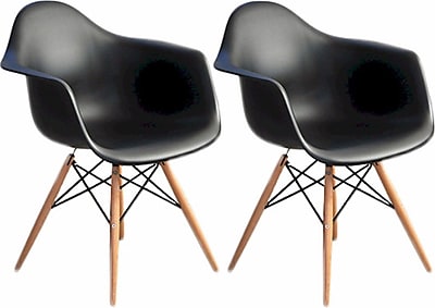 Mod Made Paris Tower Arm Chair Set of 2 ; Black