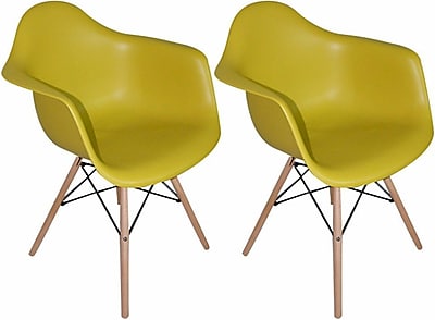 Mod Made Paris Tower Arm Chair Set of 2 ; Green