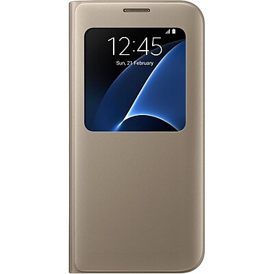 Samsung S-View Flip Cover for Samsung Galaxy S7 Edge, Gold (EF-CG935PFEGUS)