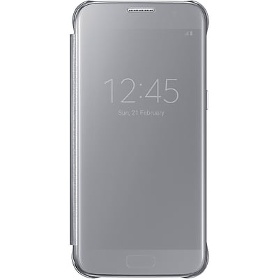 Samsung S-View Flip Cover for Samsung Galaxy S7, Silver (EF-ZG930CSEGUS)