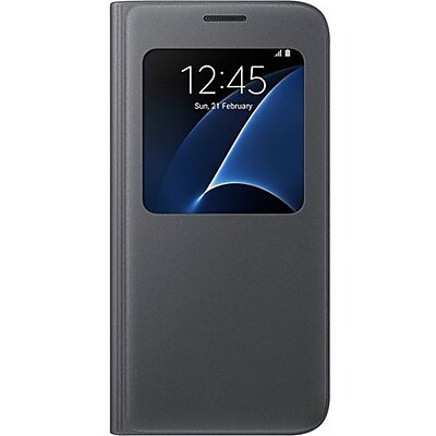 Samsung S-View Flip Cover for Samsung Galaxy S7, Black (EF-CG930PBEGUS)
