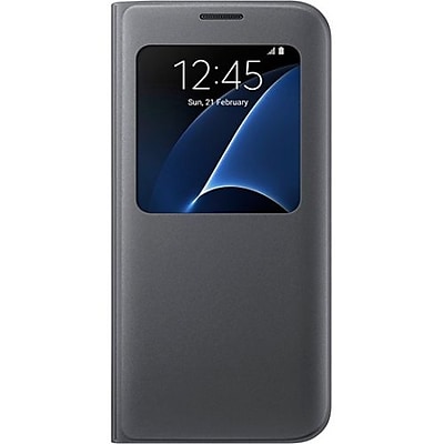 Samsung S-View Flip Cover for Samsung Galaxy S7 Edge, Black (EF-CG935PBEGUS)