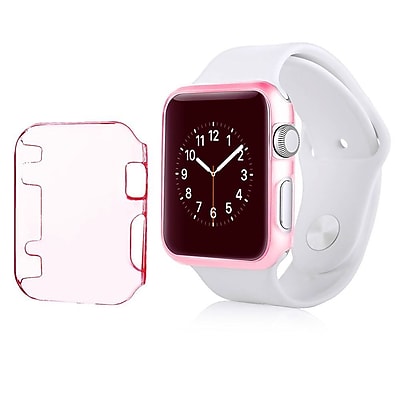 Insten Sport Edition Slim Thin Clip on Hard Protective Crystal Case For Apple Watch 42mm Clear Pink