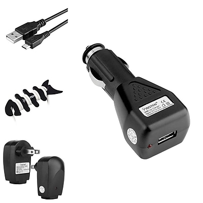Insten Car \/ AC Home Wall Charger + USB Cord for Samsung Infuse 4G Galaxy S5 S4 i9500 S3 i9300 Note 3 + Fishbone Wrap